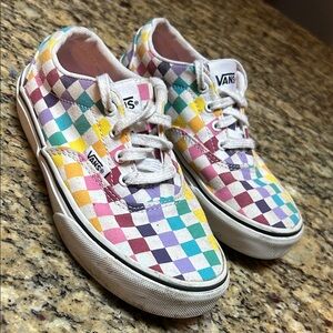 Vans Colorful Checkered Kids Sneakers Size 1.0